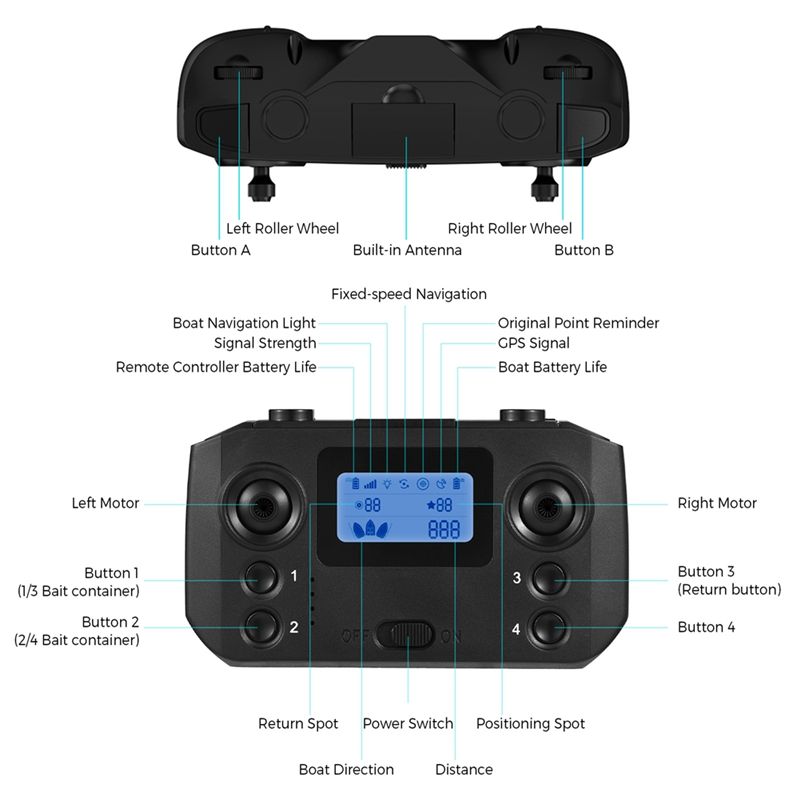 ABKQ-Fishing Bait Boat Remote  - Fishing Boat Gps review and price